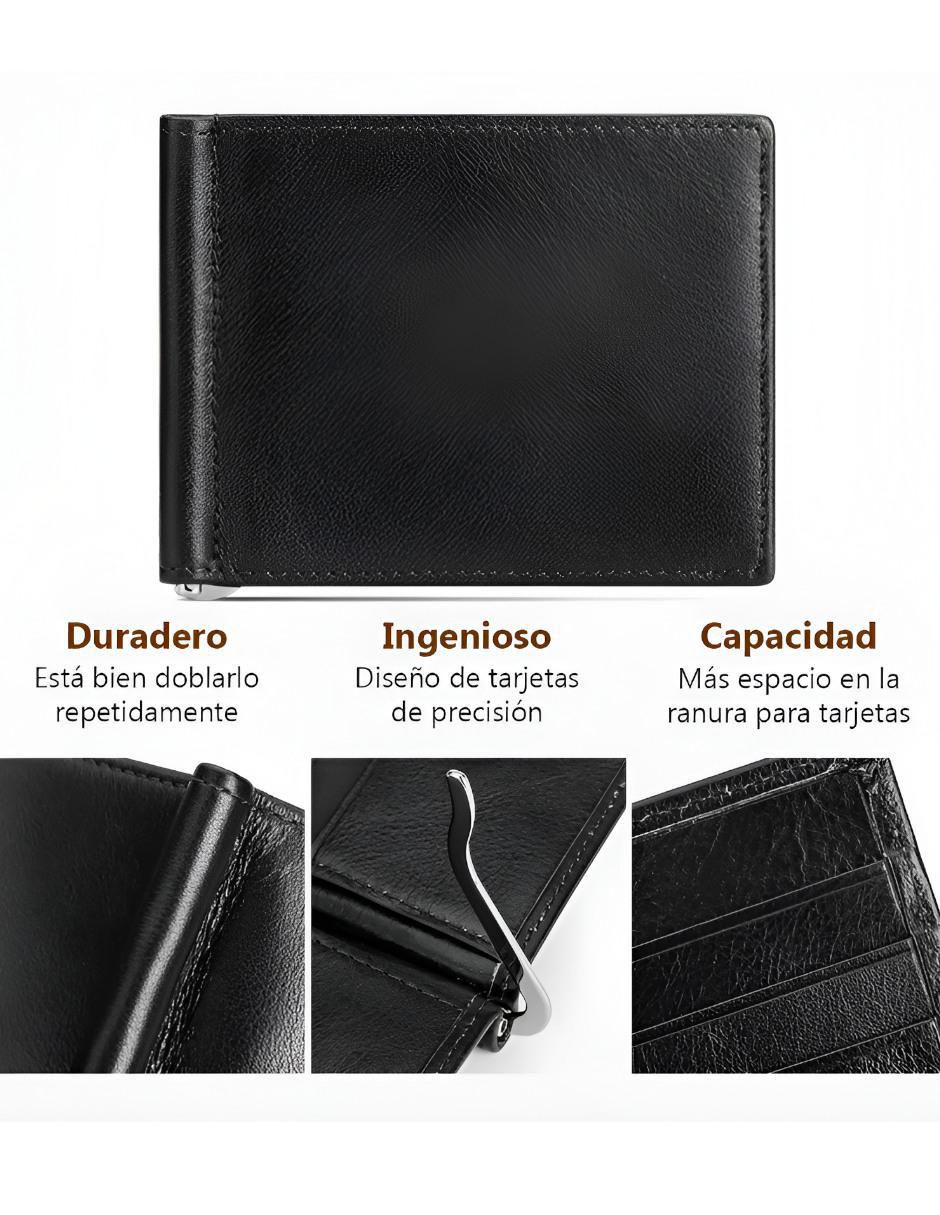 Cartera de Cuero para Hombre Negro - Image 2