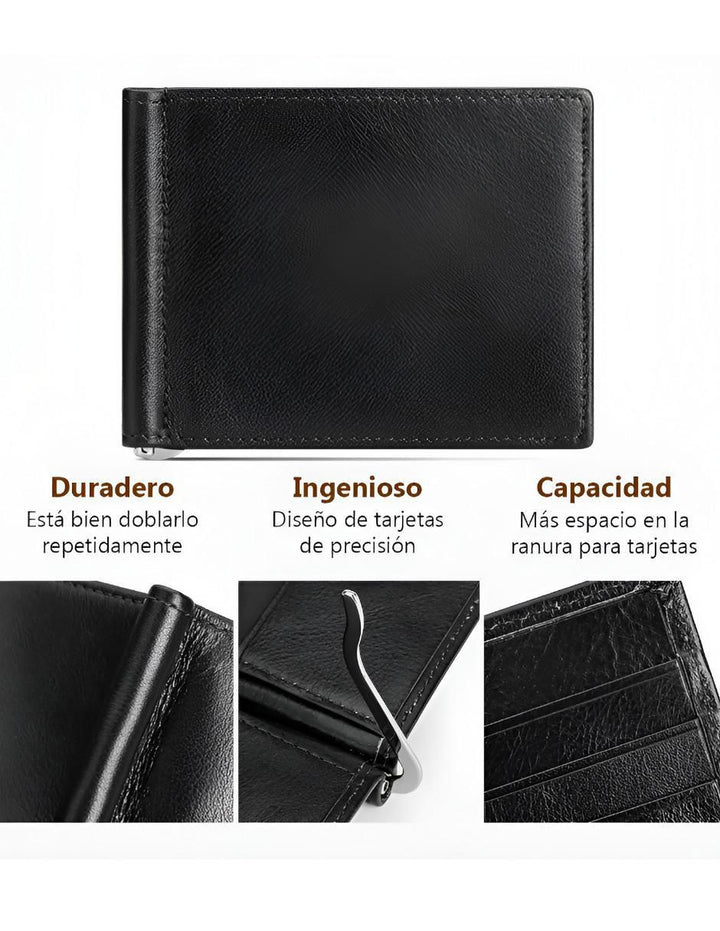 Cartera de Cuero para Hombre Negro - Image 2