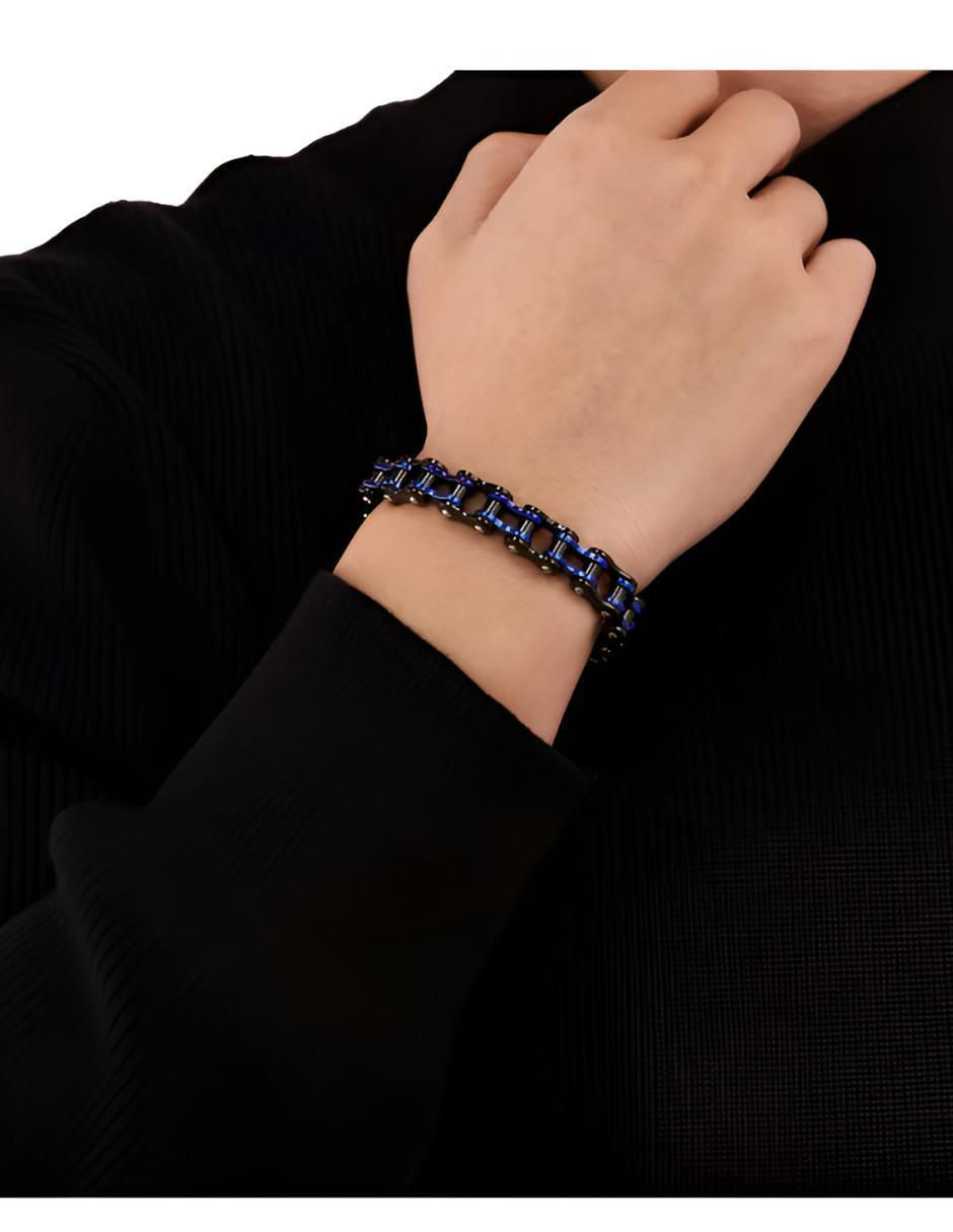 Pulsera Acero Inoxidable Hombre Azul - Image 5