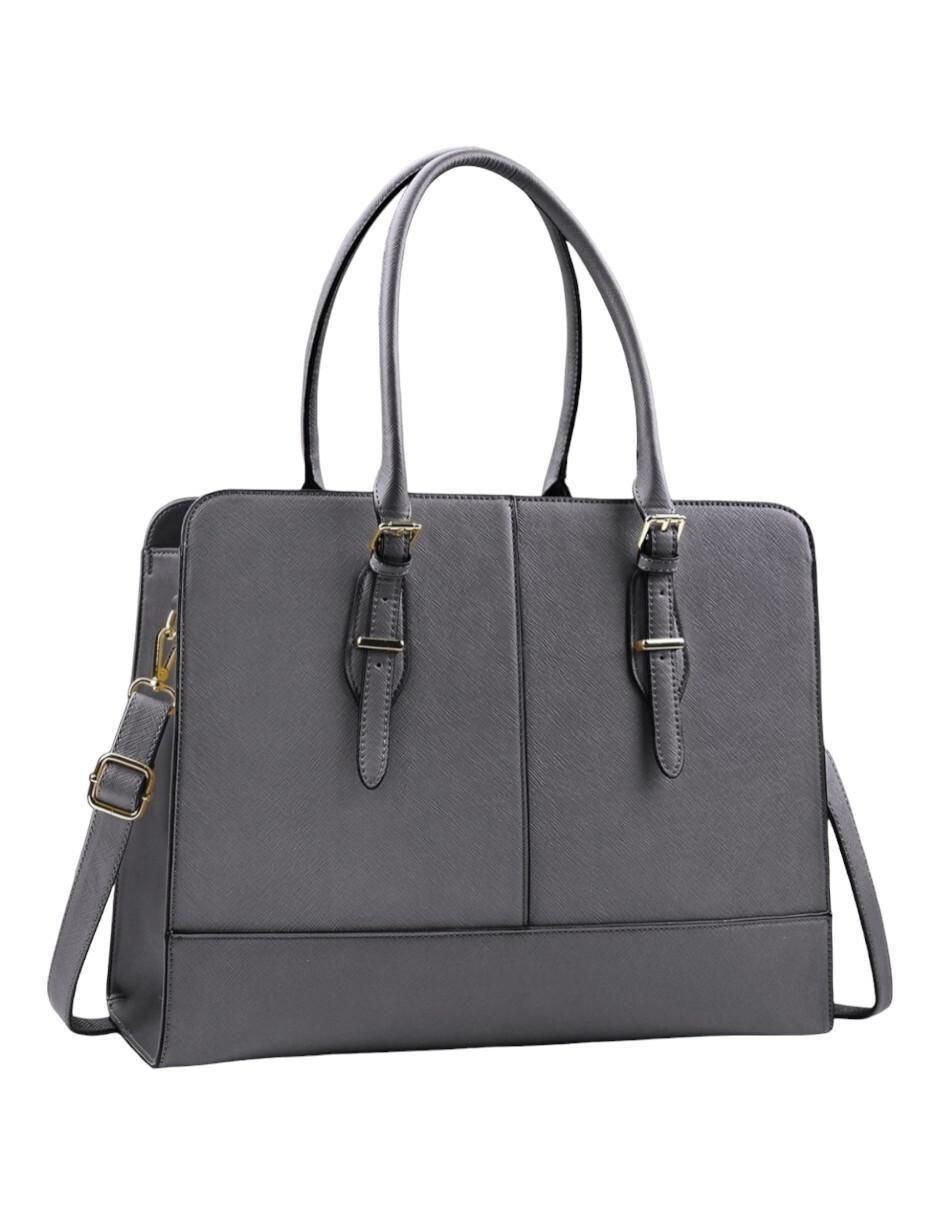 Bolsa Tote Gris Mujer Cuero Sintético - Image 1