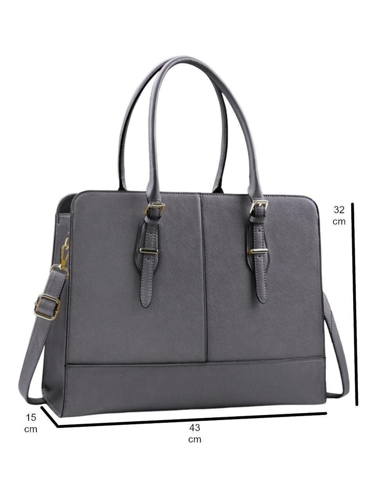 Bolsa Tote Gris Mujer Cuero Sintético - Image 5