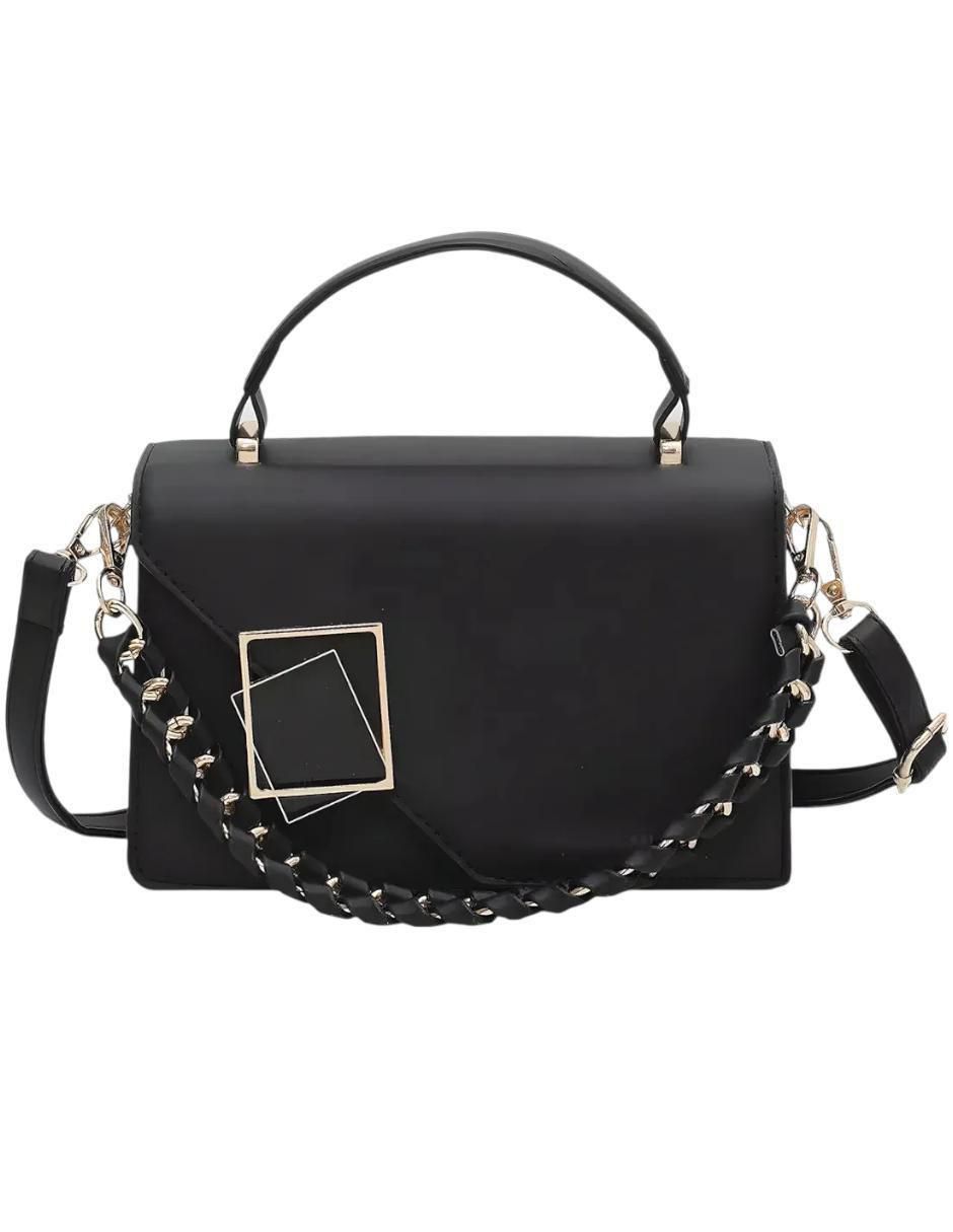 Bolsa Crossbody Mujer Cuero Sintético Negro - Image 1