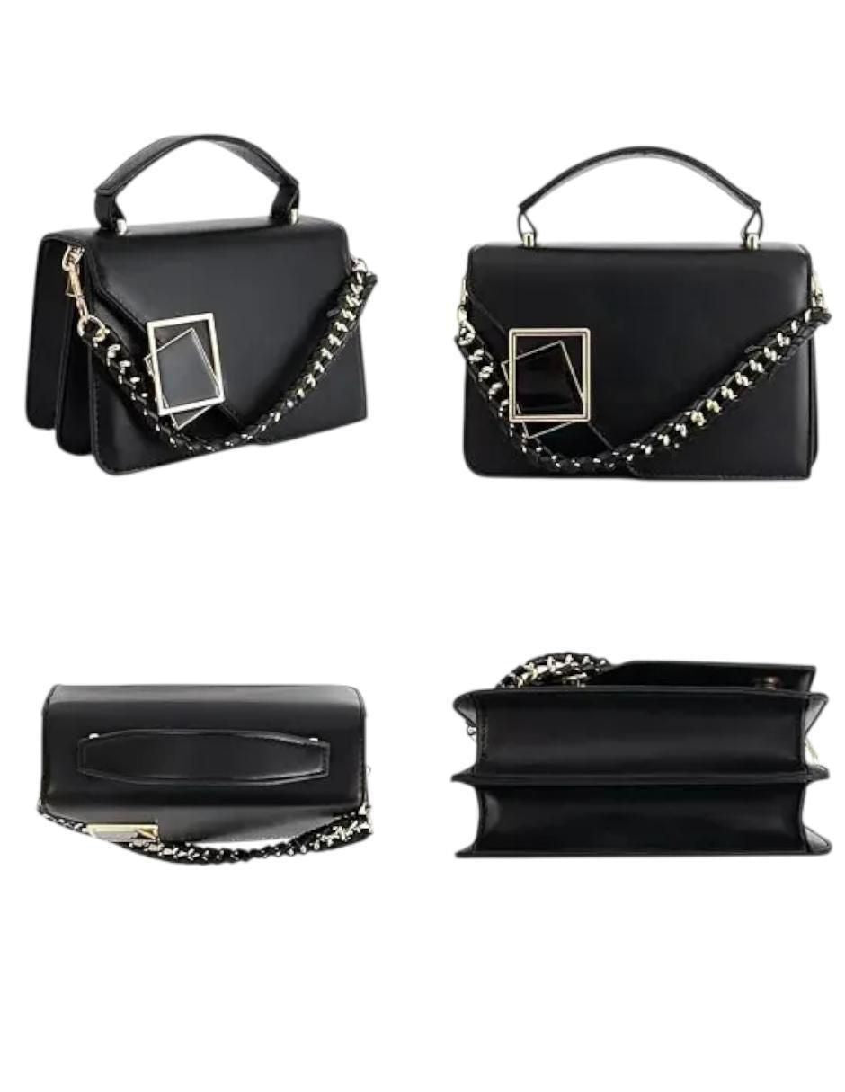 Bolsa Crossbody Mujer Cuero Sintético Negro - Image 2