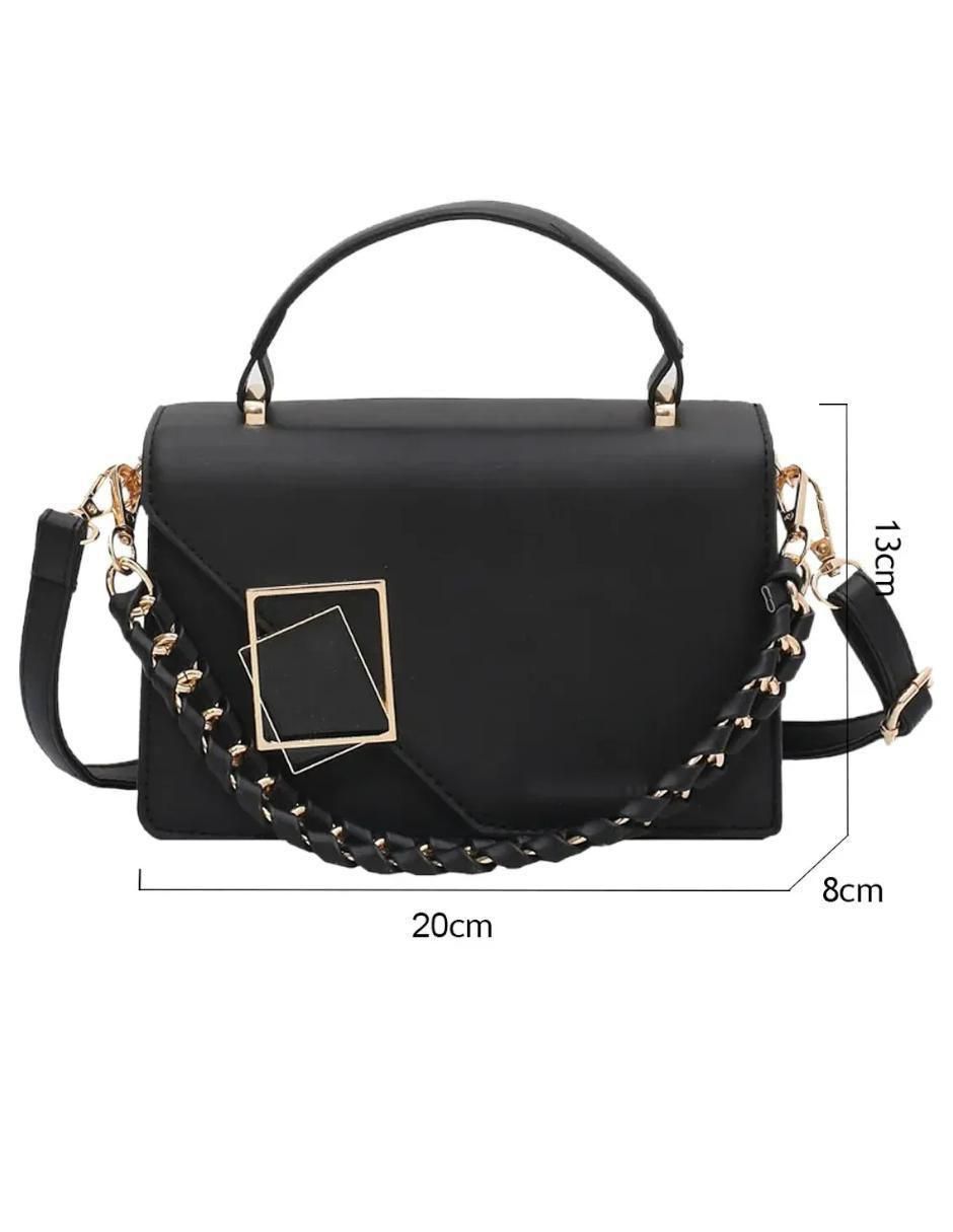 Bolsa Crossbody Mujer Cuero Sintético Negro - Image 4