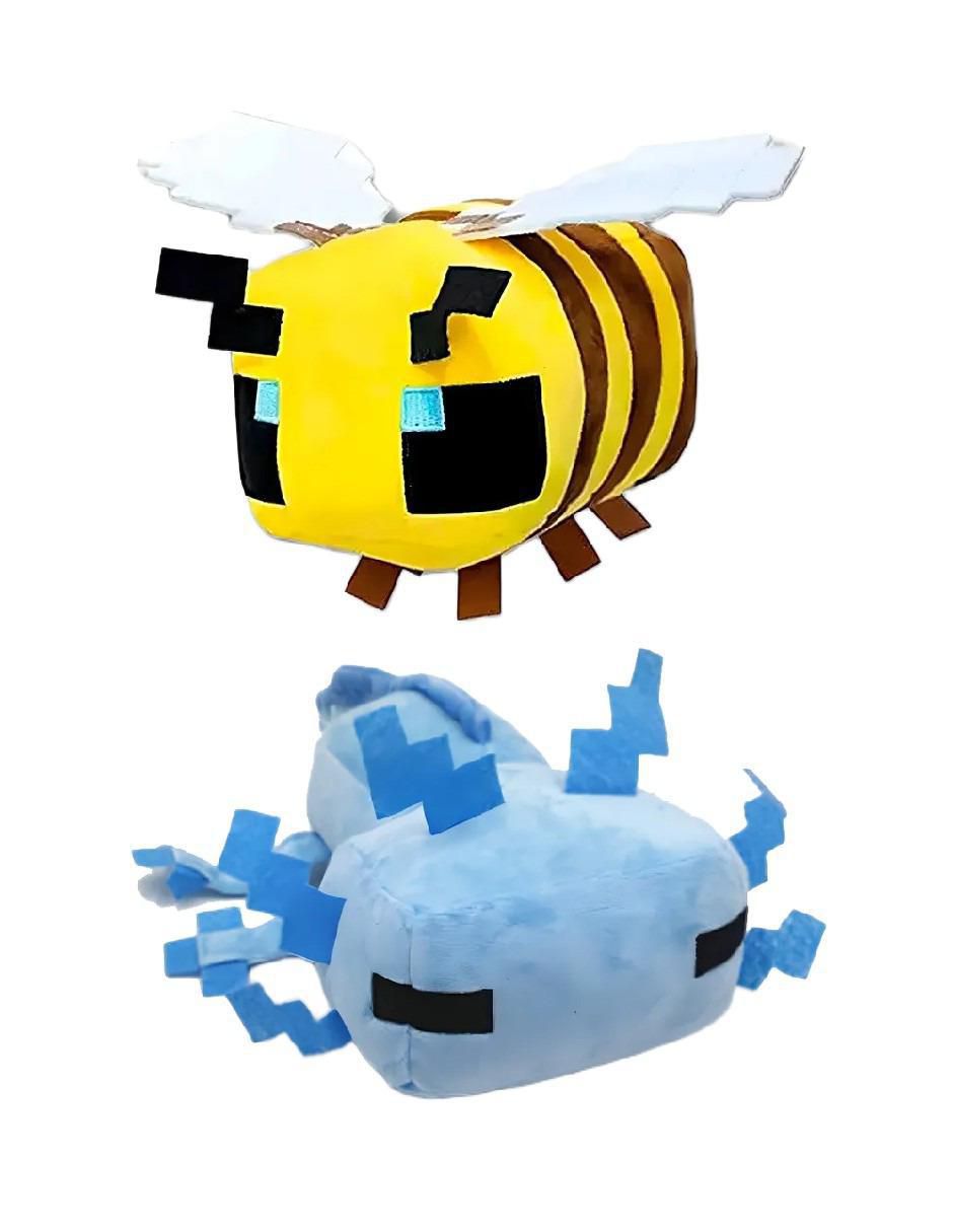 Peluches Minecraft Abeja y Ajolote Set 2 piezas - Image 1
