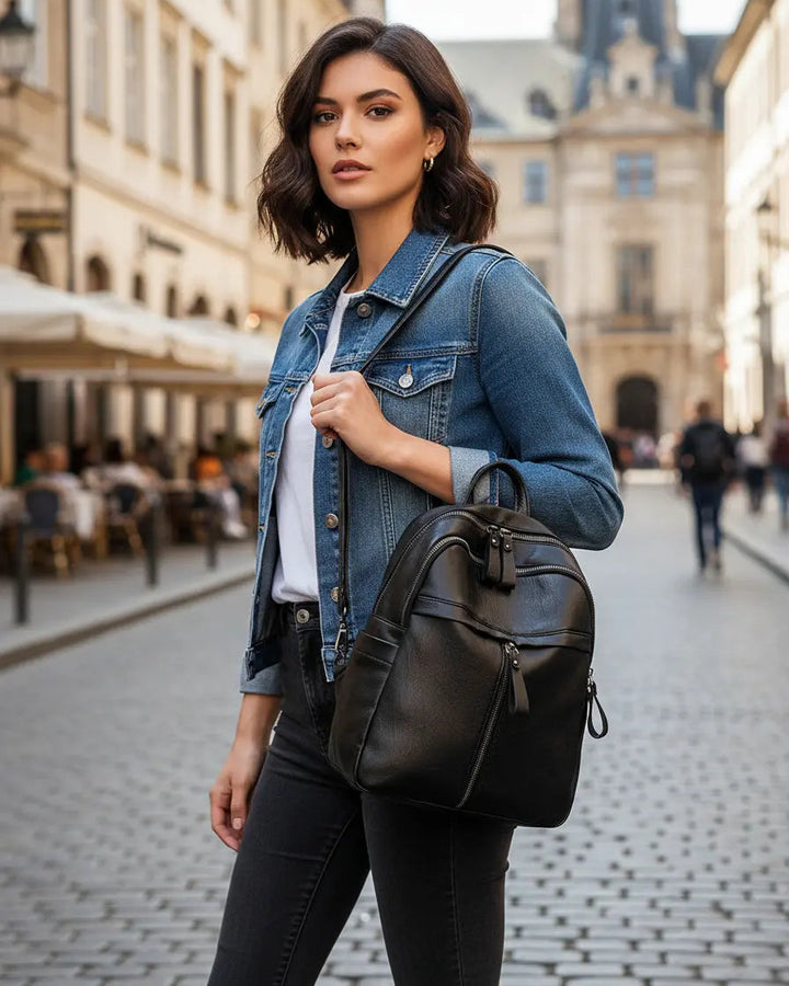 Mochila Escolar Casual Negra 30x25x14cm