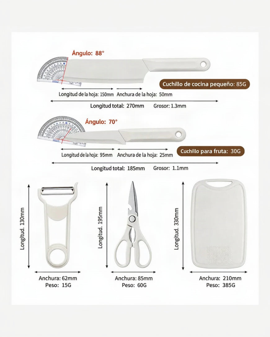 Cuchillos Multiusos de 5 Piezas