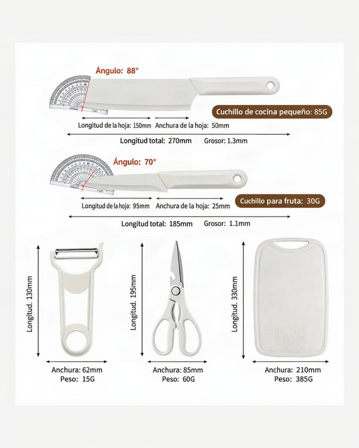 Cuchillos Multiusos de 5 Piezas