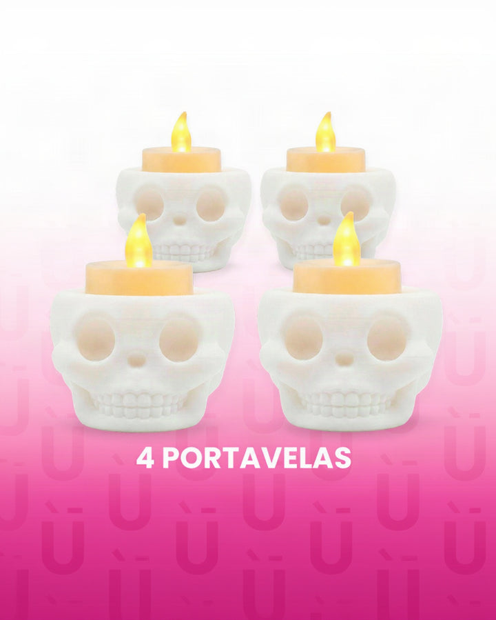 Kit De 4 Portavelas De Calaverita