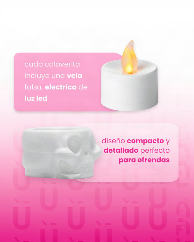 Kit De 4 Portavelas De Calaverita