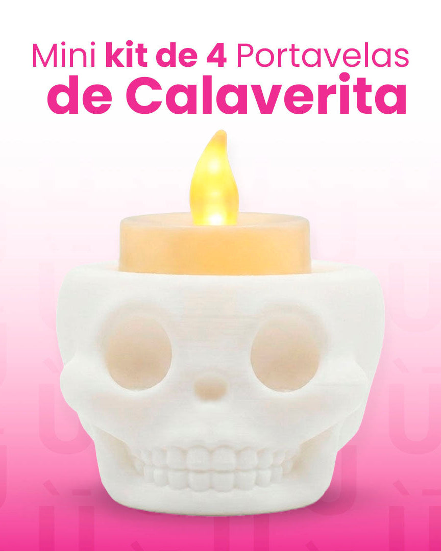 Kit De 4 Portavelas De Calaverita