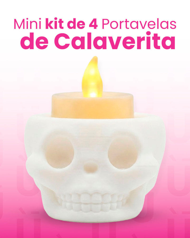 Kit De 4 Portavelas De Calaverita
