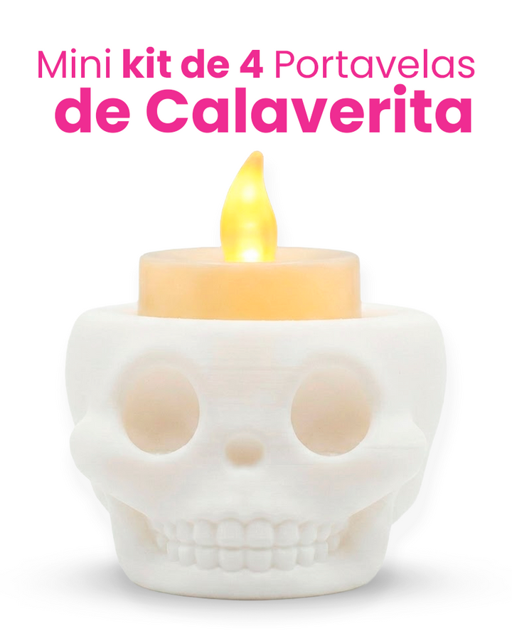 Kit De 4 Portavelas De Calaverita